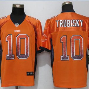Nike Chicago Bears 10 Trubisky Drift Fashion Orange Elite Jersey