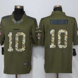 Nike Chicago Bears 10 Trubisky Green Salute To Service Limited Jersey