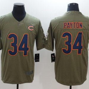 New Nike Chicago Bears #34 Payton Olive Salute To Service Limited Jersey