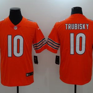 Nike Chicago Bears 10 Trubisky Orange Vapor Untouchable Limited Jersey