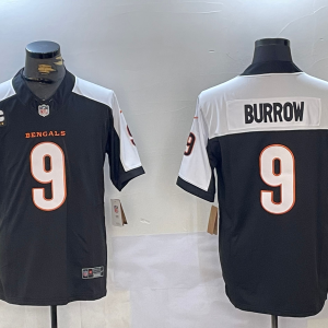 Men's Cincinnati Bengals #9 Joe Burrow Black 2024 F.U.S.E Vapor Untouchable Limited Jersey