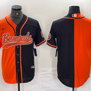 Men's Cincinnati Bengals Blank Split Baseball Jersey