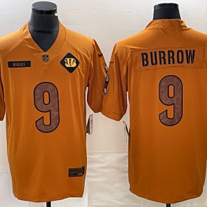 Men's Cincinnati Bengals #9 Joe Burrow 2023 Brown Salute To Service Limited Jersey