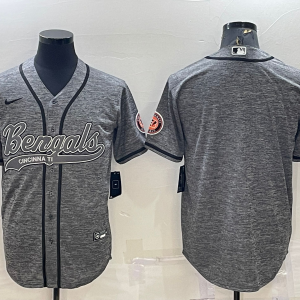 Men's Cincinnati Bengals Blank Grey Baseball Nike Jersey