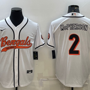 Men's Cincinnati Bengals #2 Evan McPherson White Baseball Jersey