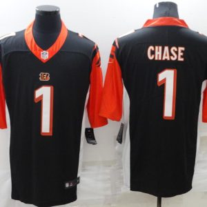 Men's Cincinnati Bengals #1 Ja'Marr Chase Black Vapor Limited Jersey