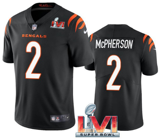 Men's Cincinnati Bengals #2 Evan McPherson Black Vapor Untouchable Limited Jersey