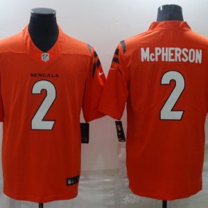 Men's Cincinnati Bengals #2 Evan McPherson Orange Vapor Untouchable Limited  Jersey