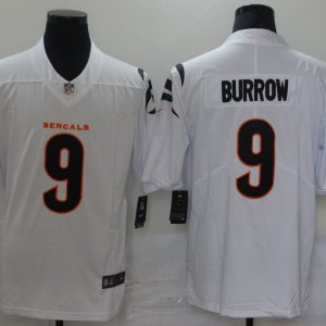 Men's Cincinnati Bengals #9 Joe Burrow 2021 White Vapor Untouchable Limited Jersey