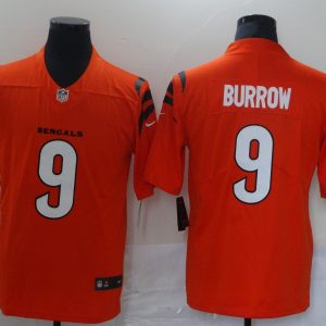 Men's Cincinnati Bengals #9 Joe Burrow 2021 Orange Vapor Untouchable Limited Jersey