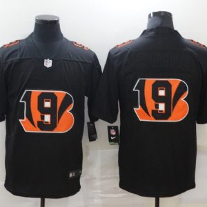 Men's Cincinnati Bengals #9 Joe Burrow Black Shadow Logo Limited Jersey