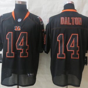 New Nike Cincinnati Bengals 14 Dalton Lights Out Black Elite Jersey