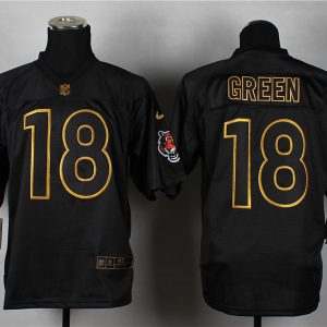 Nike Cincinnati Bengals 18 Green Fashion Black Elite Jerseys