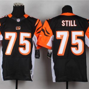 Nike Cincinnati Bengals #75 Still Black Elite Jersey