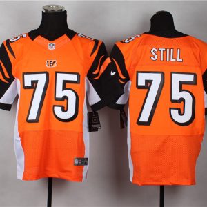 Nike Cincinnati Bengals #75 Still Orange Elite Jersey