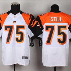 Nike Cincinnati Bengals #75 Still White Elite Jersey