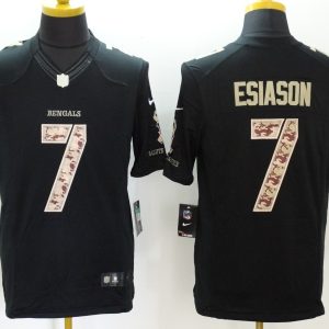 Nike Cincinnati Bengals #7 Esiason Black Salute TO Service Jersey