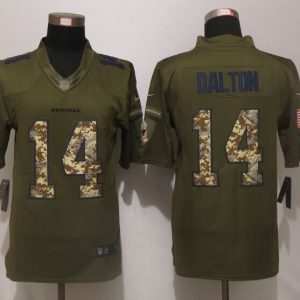 New Nike Cincinnati Bengals 14 Dalton Green Salute To Service Limited Jersey