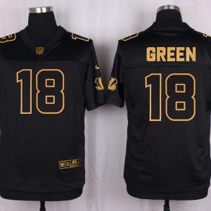 Mens Cincinnati Bengals #18 A.J. Green Pro Line Black Gold Collection Jersey