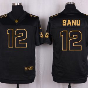 Mens Cincinnati Bengals #12 Sanu Pro Line Black Gold Collection Jersey
