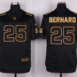 Mens Cincinnati Bengals #25 Bernard Pro Line Black Gold Collection Jersey