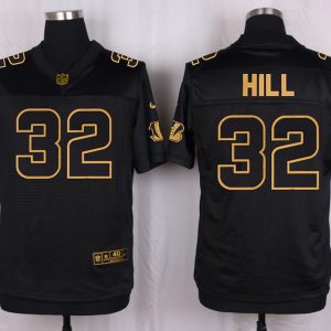 Mens Cincinnati Bengals #32 Hill Pro Line Black Gold Collection Jersey