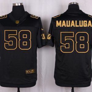 Mens Cincinnati Bengals #58 Maualuga Pro Line Black Gold Collection Jersey