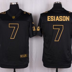 Mens Cincinnati Bengals #7 Esiason Pro Line Black Gold Collection Jersey