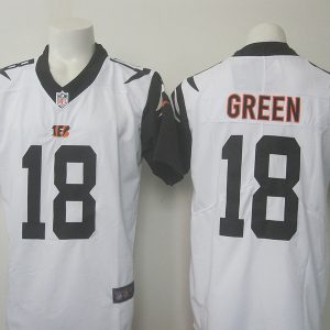 NFL Cincinnati Bengals #18 Green Color Rush White Jersey