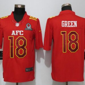 NFL Cincinnati Bengals #18 Green AFC All Star Red Jersey