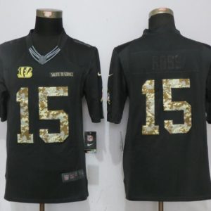 NEW Nike Cincinnati Bengals 15 Ross Anthracite Salute To Service Limited Jersey