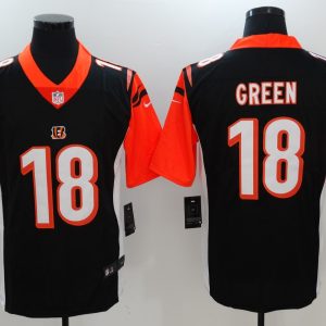 Mens NFL Cincinnati Bengals #18 Green Black Limited Vapor Jersey