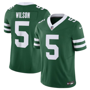 Men's New York Jets #5 Garrett Wilson Green 2024 F.U.S.E. Vapor Limited Jersey