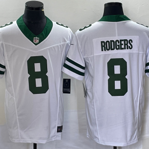 Men's New York Jets #8 Aaron Rodgers White 2023 F.U.S.E. Vapor Limited Throwback Jersey