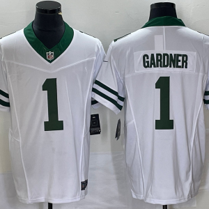 Men's New York Jets #1 Ahmad Sauce Gardner White 2023 F.U.S.E. Vapor Limited Jersey