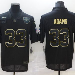 Men's New York Jets #33 Adams 2020 Black Salute To Service Limited Jersey