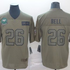 Nike Jets #26 Le'Veon Bell 2019 Olive Salute To Service Limited Men Jersey