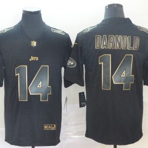 Nike Jets #14 Sam Darnold Black Gold Vapor Untouchable Limited Men Jersey