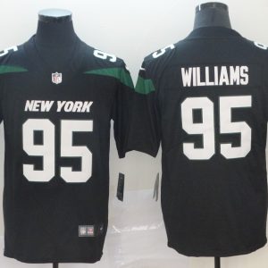 Men's New York Jets #95 Williams Black Vapor Untouchable Limited Stitched Jersey