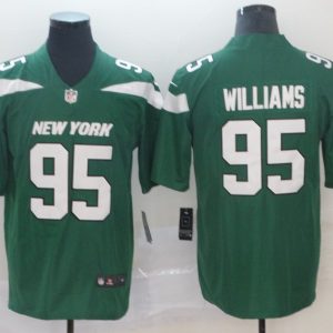 Men's New York Jets #95 Williams Green Vapor Untouchable Limited Stitched Jersey