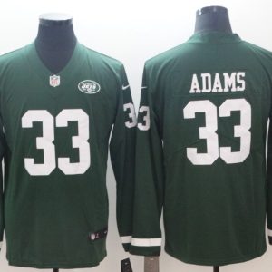 Men's New York Jets #33 Adams Teams Nike Therma Long Sleeve Jersey