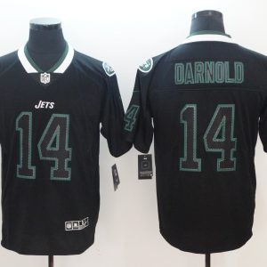 Nike 2018 New York Jets #14 Darnold Lights Out Black Color Rush Limited Jersey