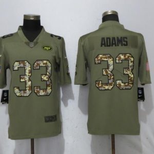 Nike New York Jets 33 Adams Olive/Camo 2018 Salute to Service Limited Jersey