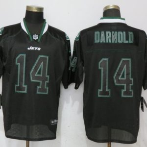 Nike New York Jets 14 Darnold Lights Out Black Elite Jersey