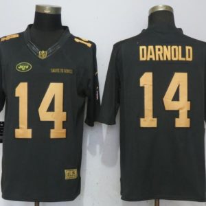 Nike New York Jets 14 Darnold Gold Anthracite Salute To Service Limited Jersey