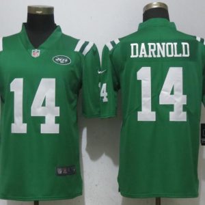 Nike New York Jets 14 Darnold Navy Green Color Rush Limited Jersey