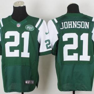 Nike New York Jets #21 Johnson Elite Green Jersey