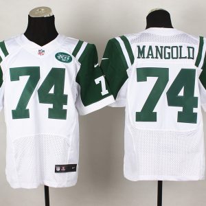 Nike New York Jets #74 Mangold White Elite Jersey