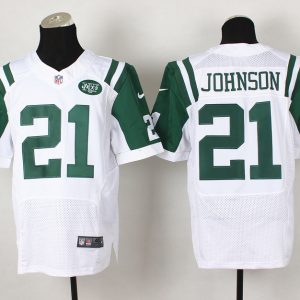 Nike New York jets #21 Johnson Elite White Jersey