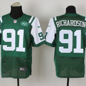 Nike New York Jets #91 Richardson Green Elite Jersey